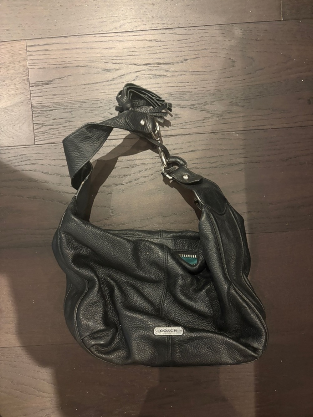 Coach Black Pebbled Leather Shoulder Hobo